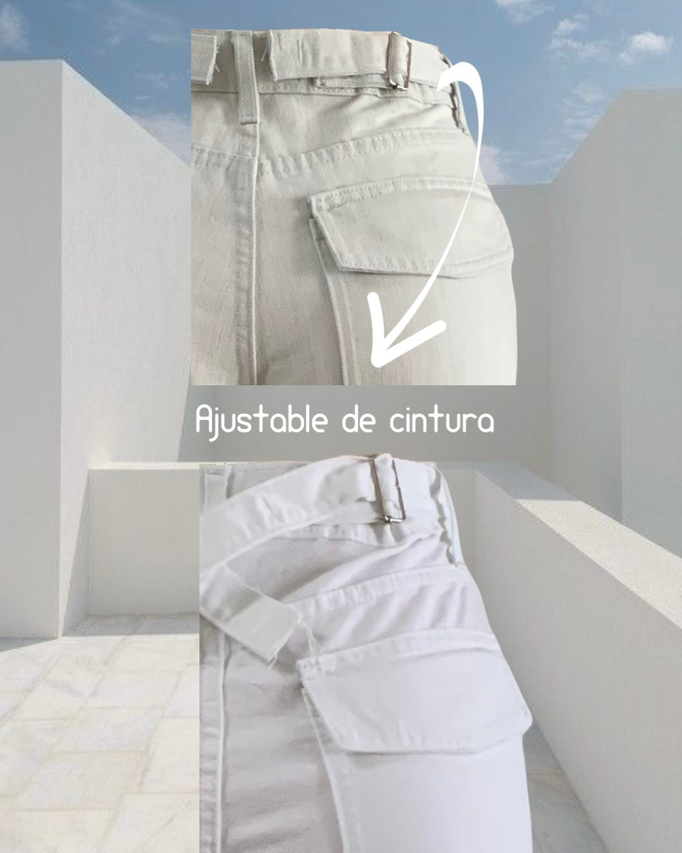 Cargo jeans ajustable