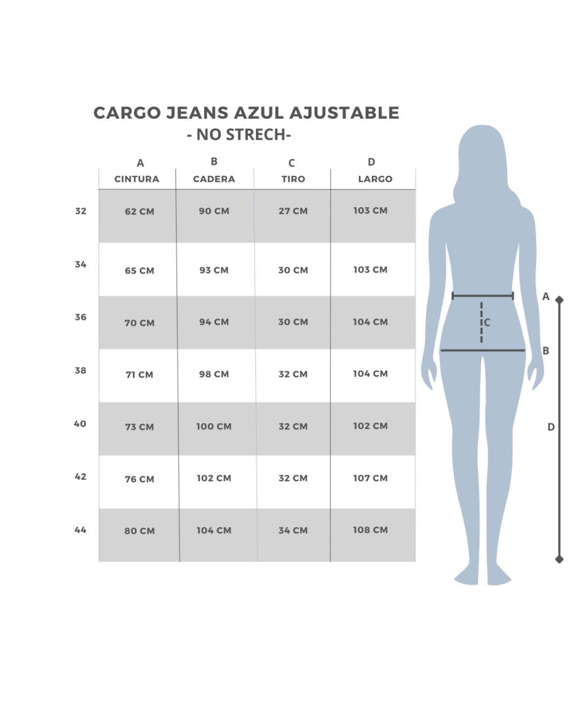 Cargo jeans azul claro ajustable
