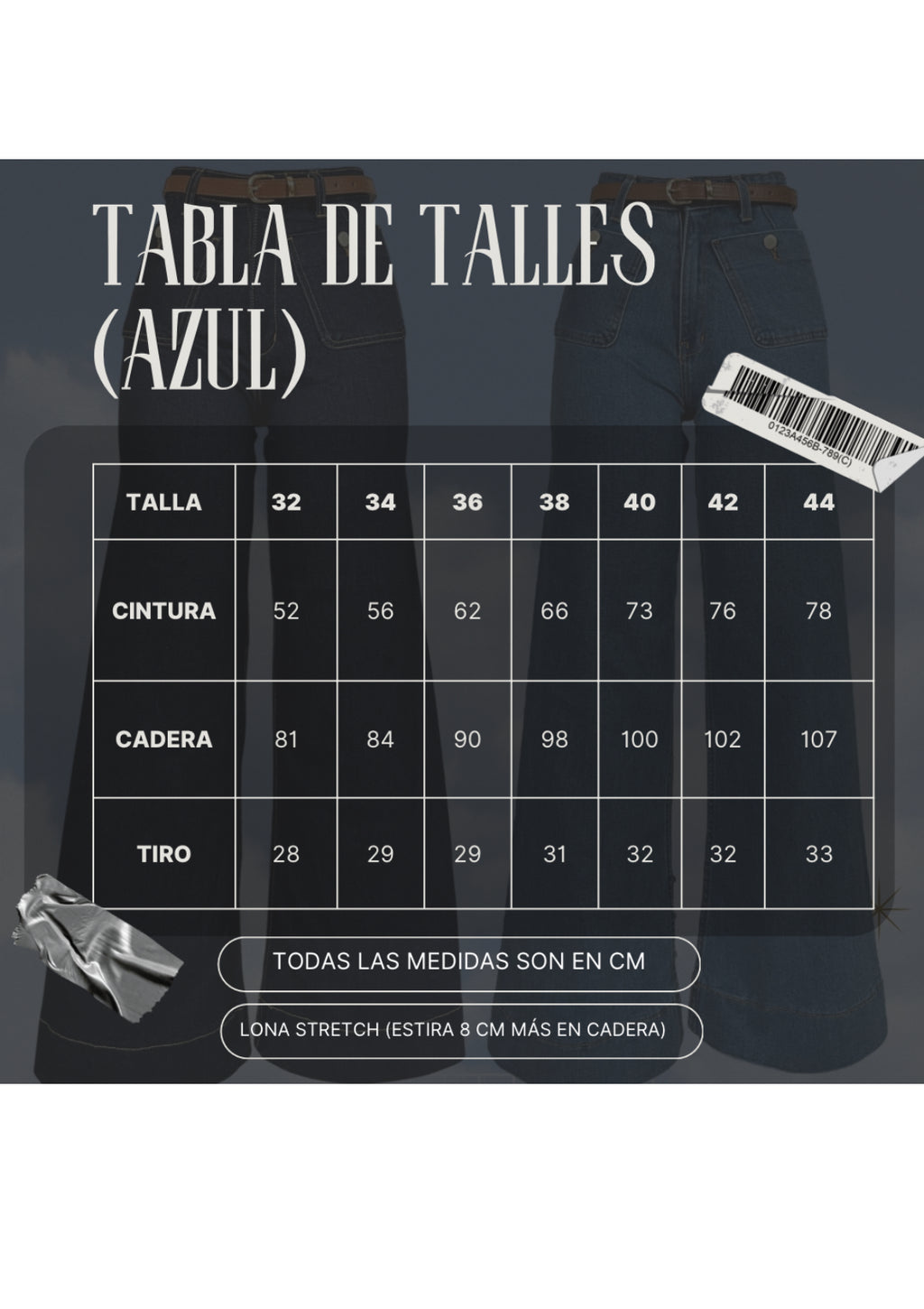Belt jeans azul