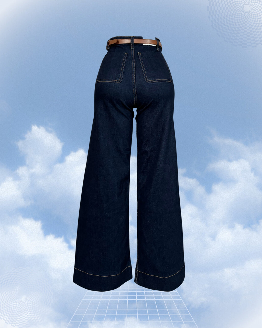 Belt jeans azul