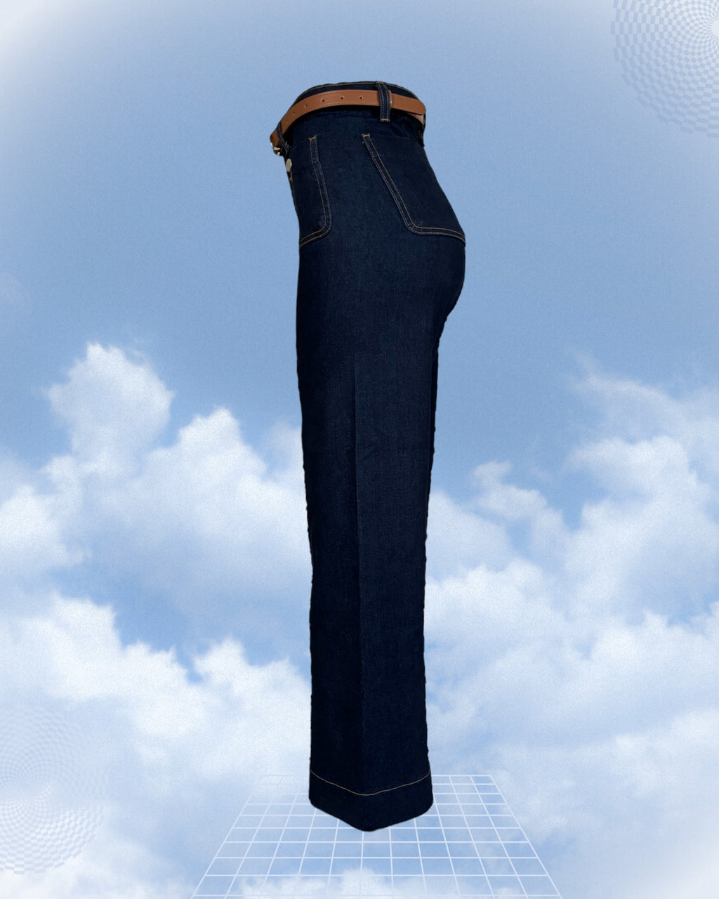 Belt jeans azul