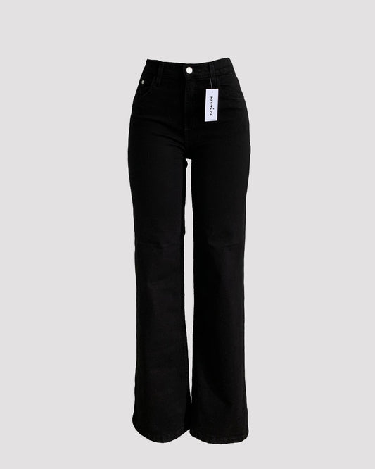 Straight rise jeans negro