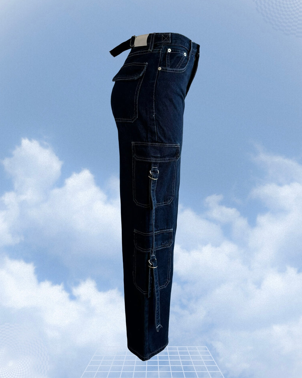Cargo Jeans Azul Ajustable