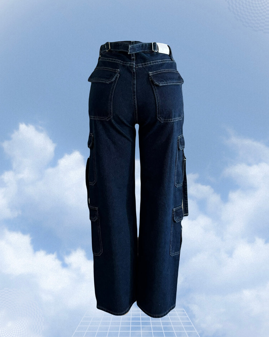 Cargo Jeans Azul Ajustable