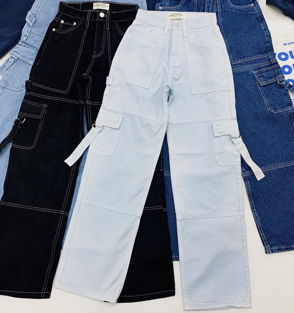 Cargo Jeans blanco azulado