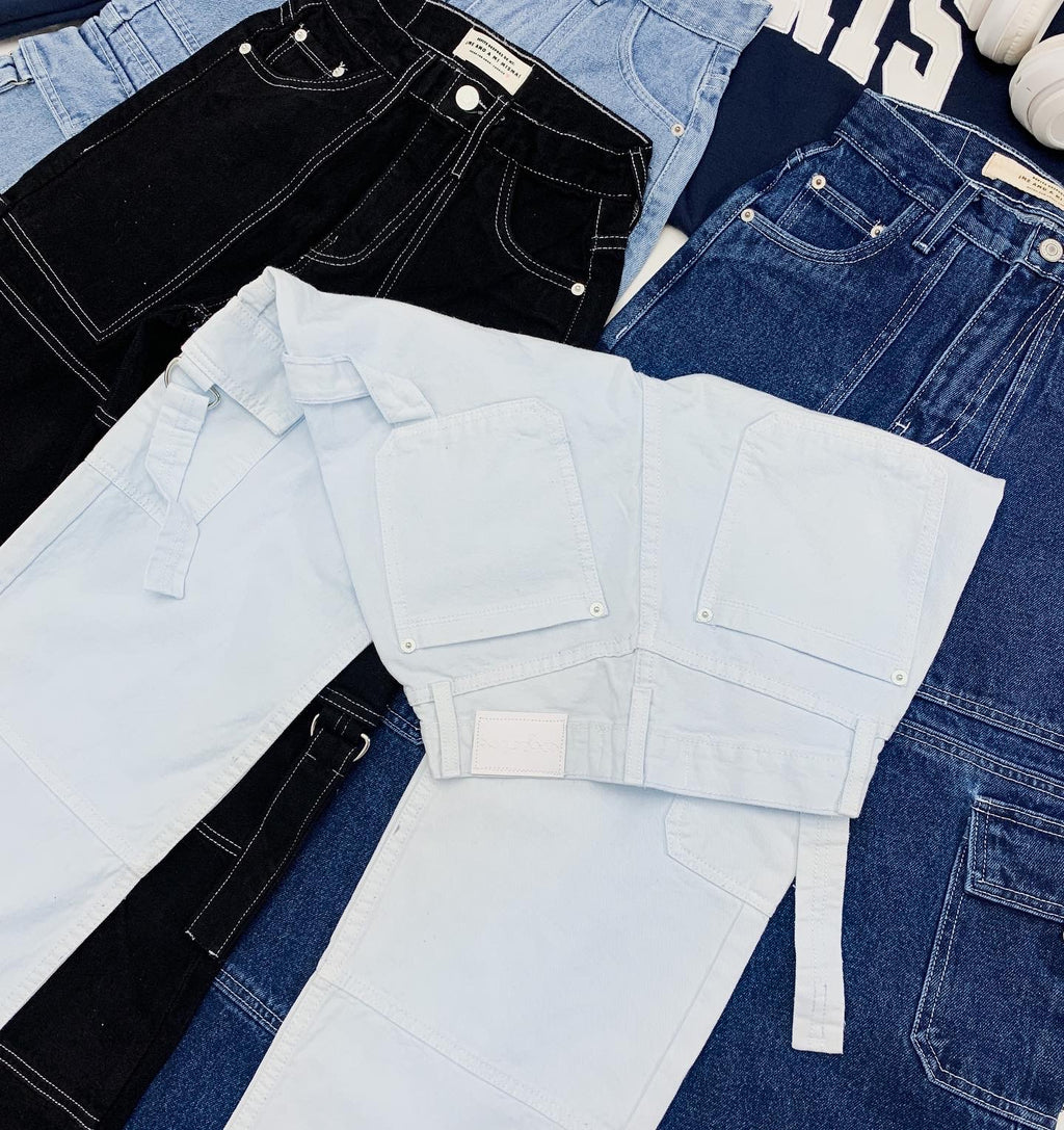 Cargo Jeans blanco azulado